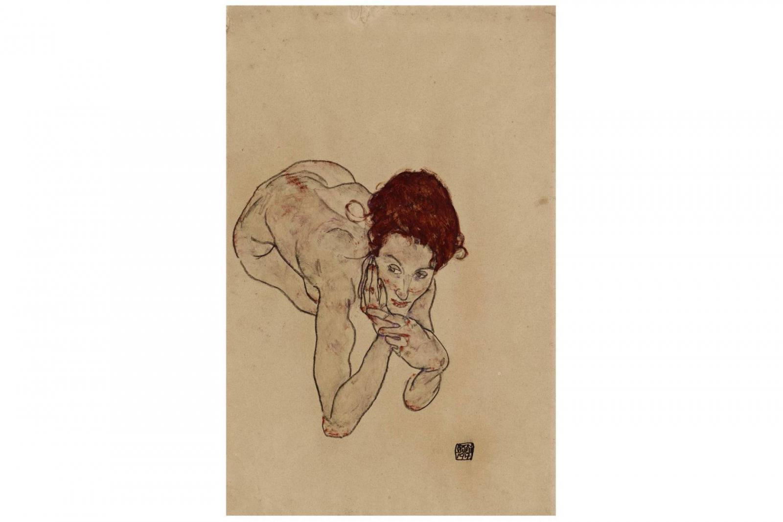 Egon Schiele, Kauernder weiblicher Akt