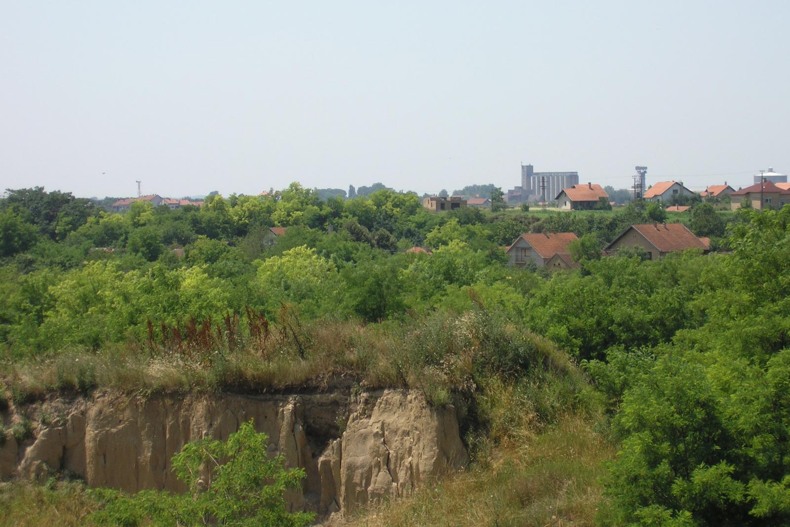 A cservenkai téglagyárat övező szakadékok egyike 2006-ban