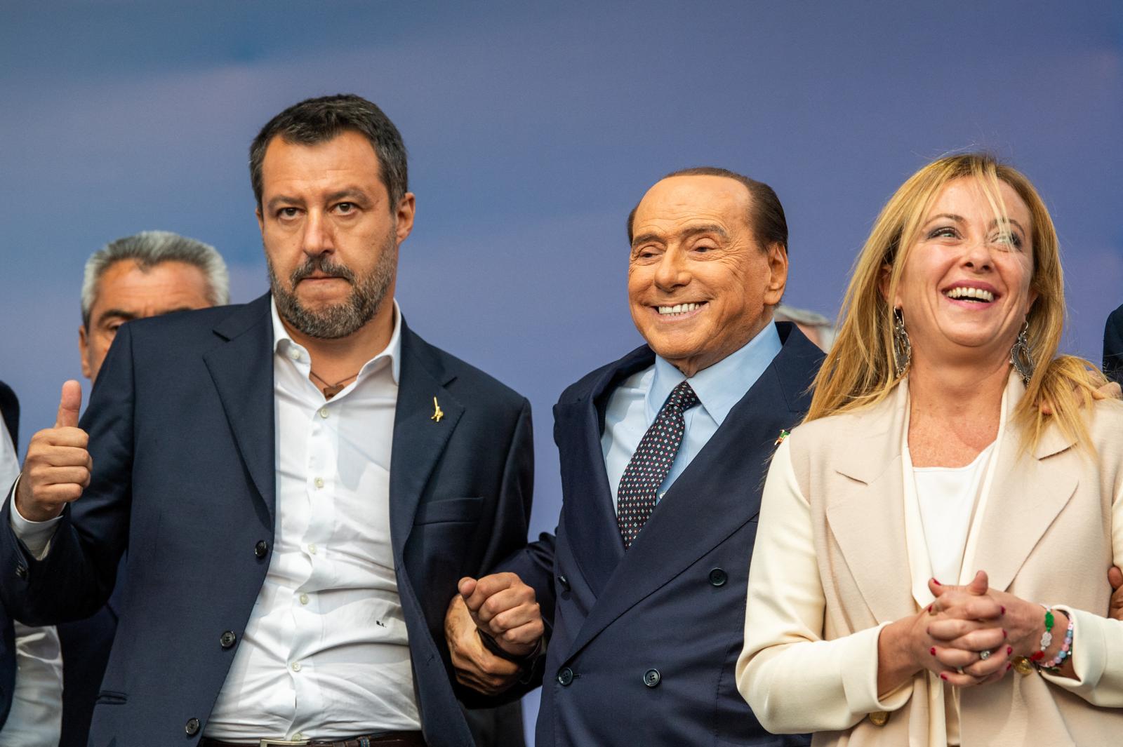 Matteo Salvini, Silvio Berlusconi és Giorgia Meloni