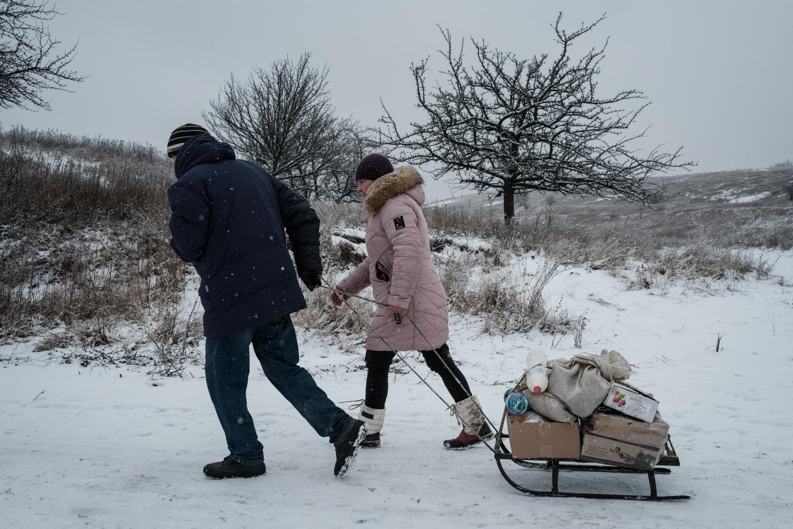 Egy 27 évesen meghalt ukrán katona, Jurij Kulik temetése Kijev közelében február 21-én.