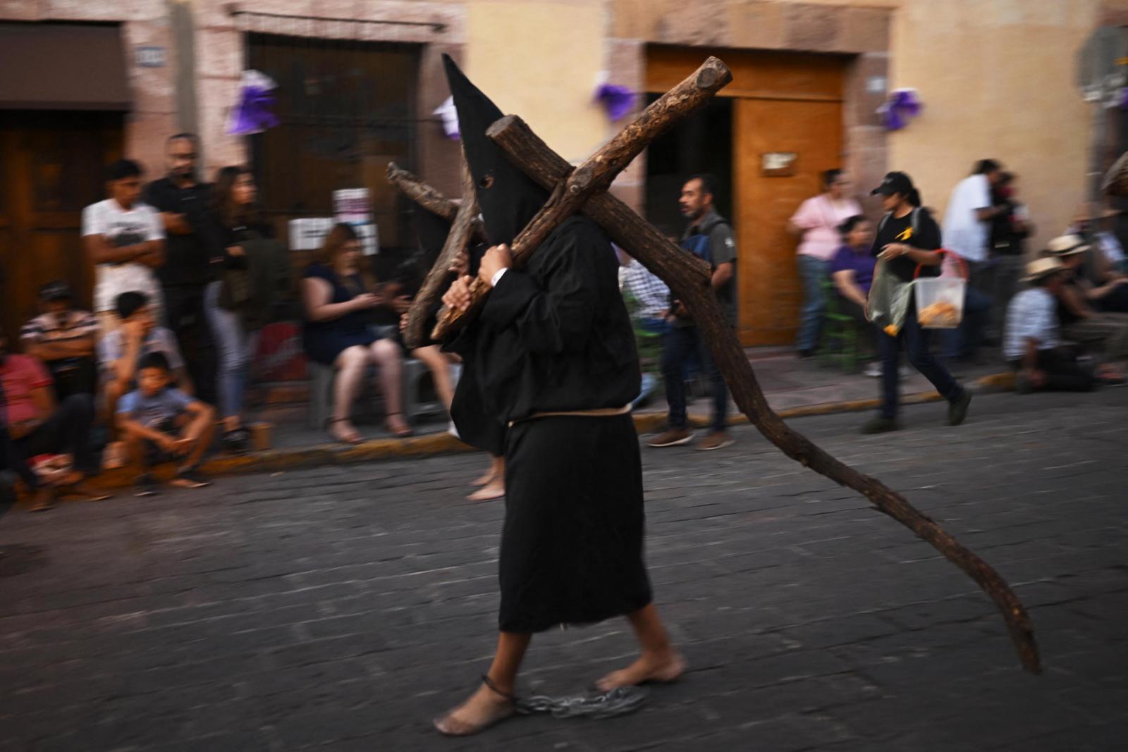 Jézus szenvedései előadás mexikói San Pedro Tlaquepaque-ban