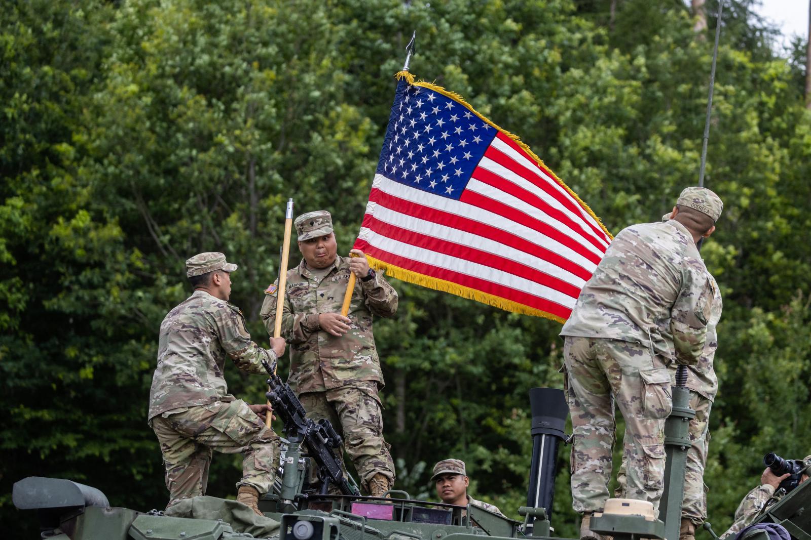Amerikai katonák egy NATO-bázison Kalinyingrád közelében