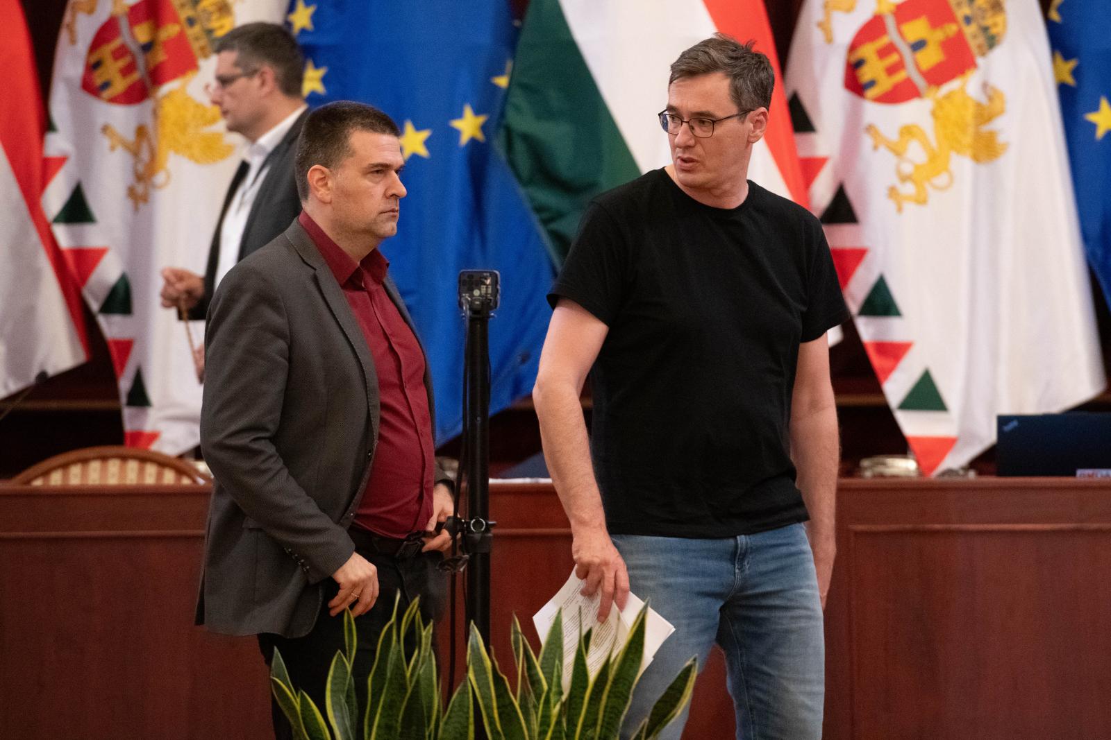 Kiss Ambrus és Karácsony Gergely a hétfő esti rendkívüli közgyűlésen