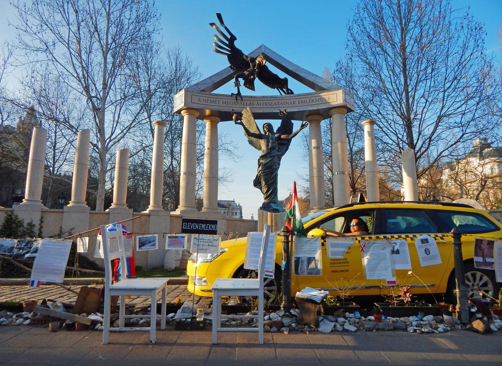 A német megszállási emlékmű Szabadság téren 