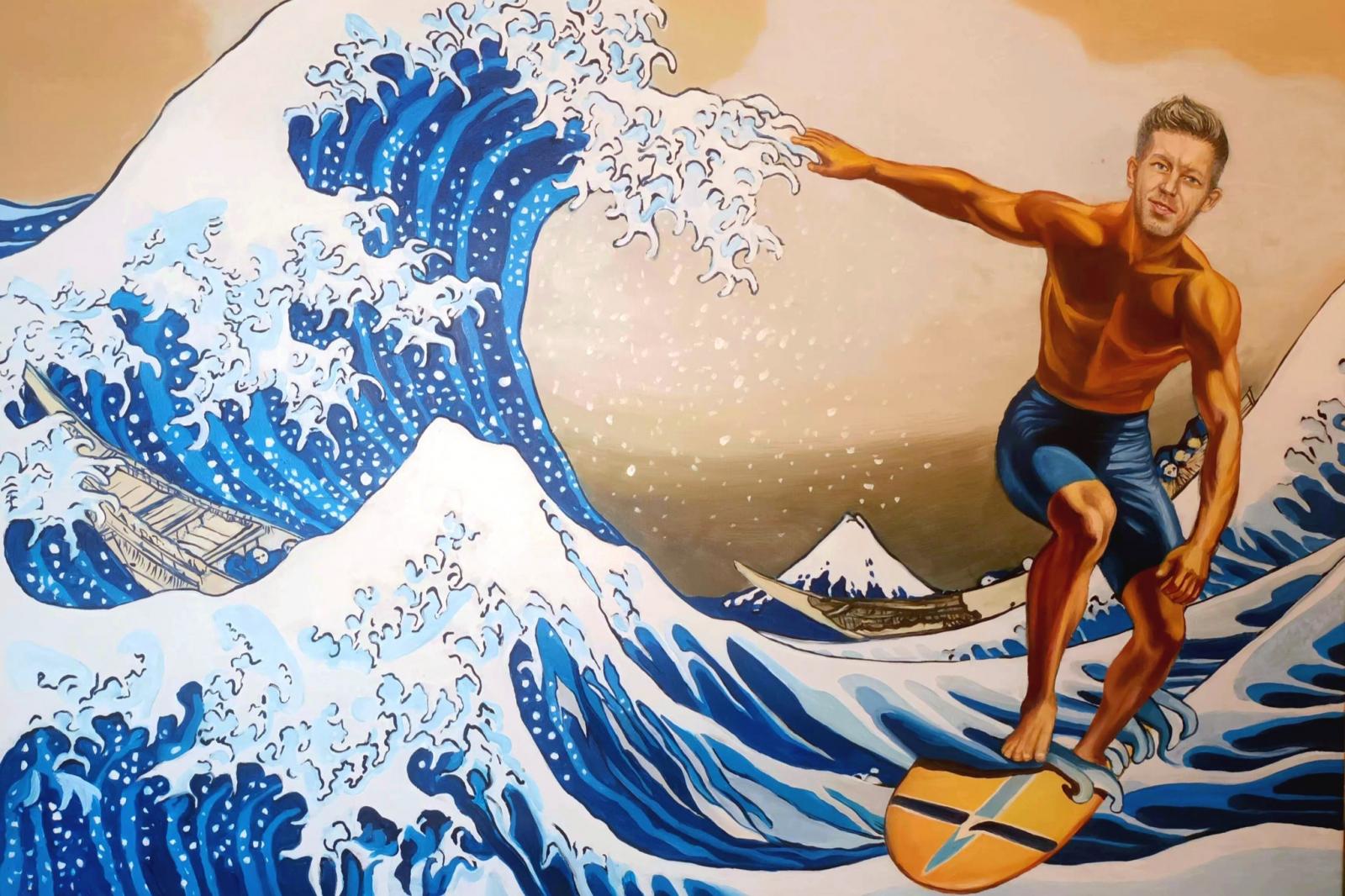 Magyar Péter a Tisza áradásán szörfözve aurafarmingol drMáriás új képén