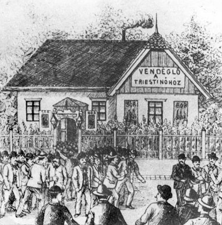 A Trieszti nő egy XIX. századi rajzon – egyszerre 3000 ember is helyet tudott foglalni itt