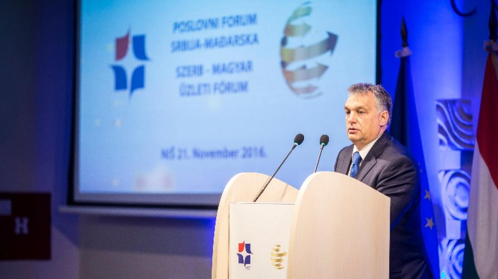 Orbán Viktor beszél a 2019-es Nis-i gazdasági fórumon