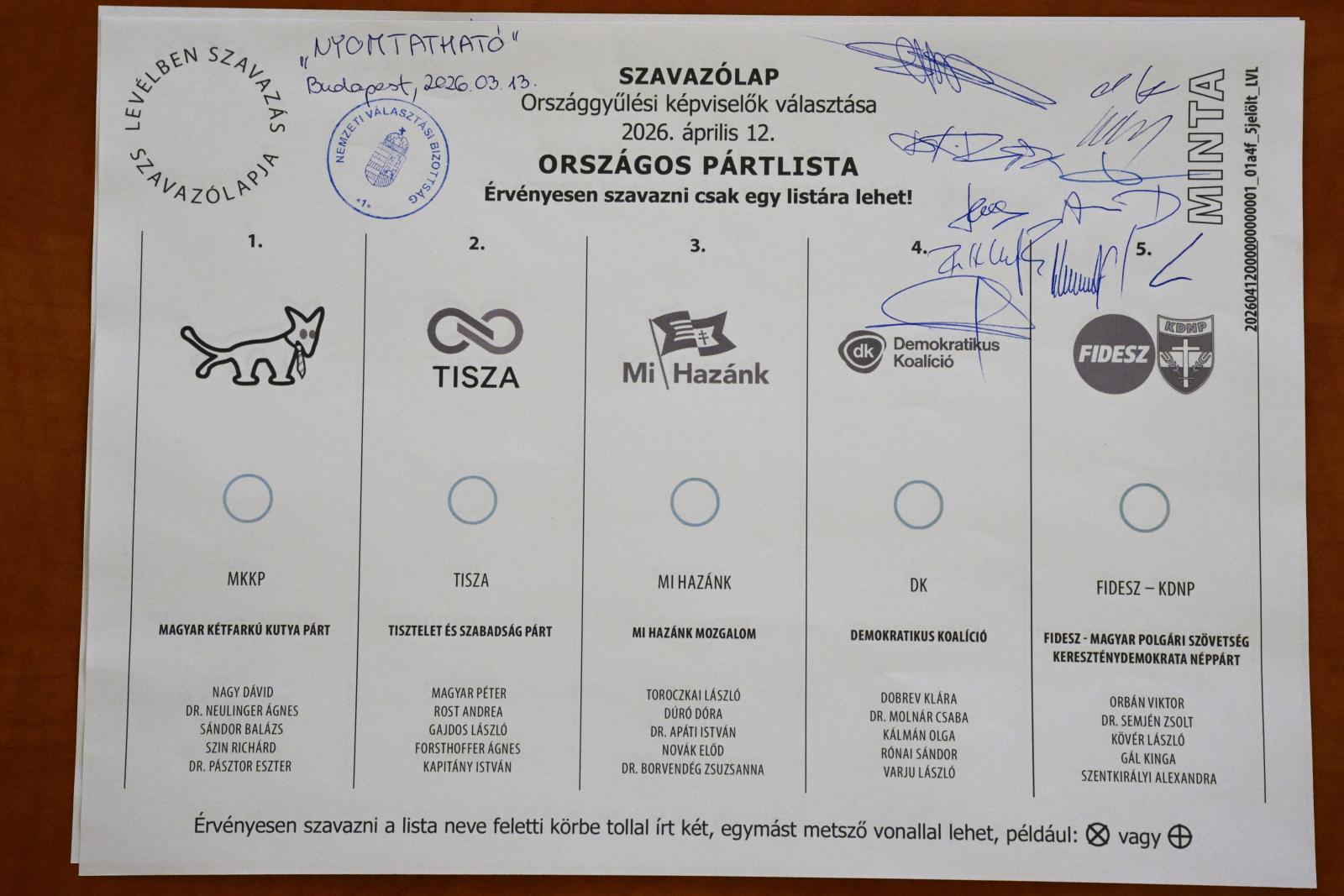 Így fog kinézni a szavazólap, az NVB jóváhagyta a mintát