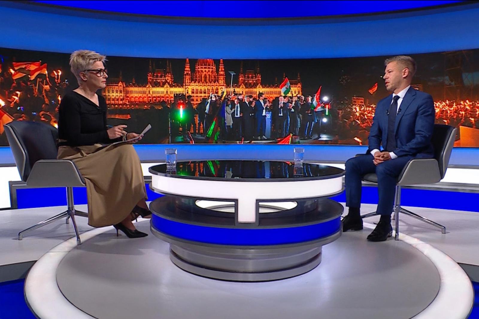 Magyar Péter az M1-en: Nem érzi ezt kellemetlennek, szerkesztő asszony?