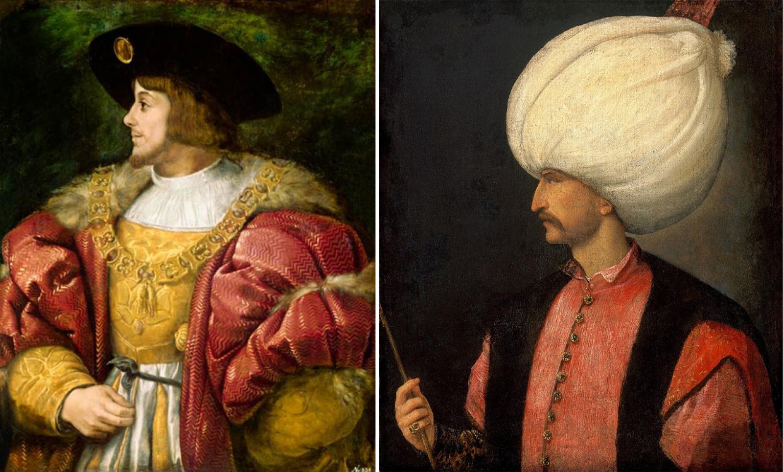 Az ütközetben is részt vevő két uralkodó, II. Lajos, aki életét vesztette a csatában, illetve I. (Nagy) Szulejmán