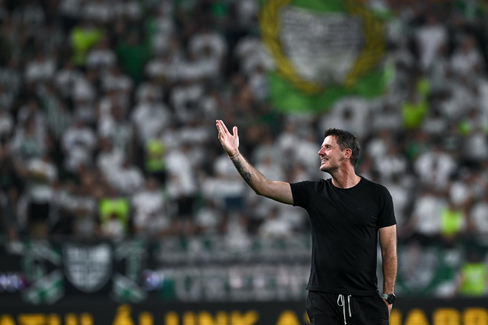 Borbély Balázs, a Ferencváros vezetőjének öröme