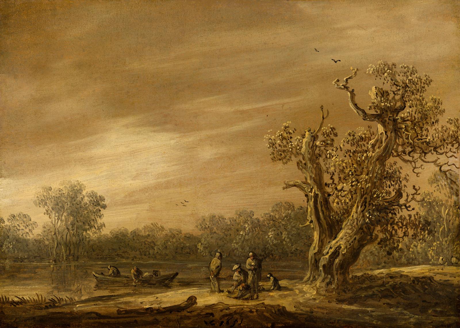 Jan van Goyen: Halászok a tóparton (1651)