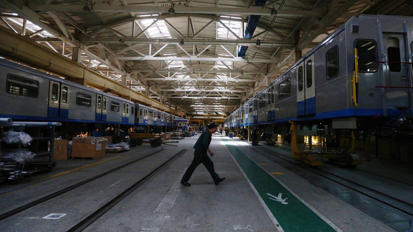 Szerelvények a Metrovagonmash moszkvai üzemében