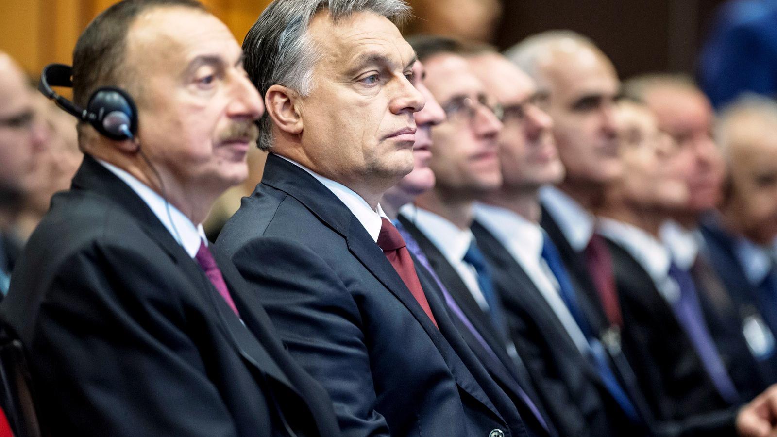 Alijev azeri elnök és Orbán Budapesten, 2014 novemberében