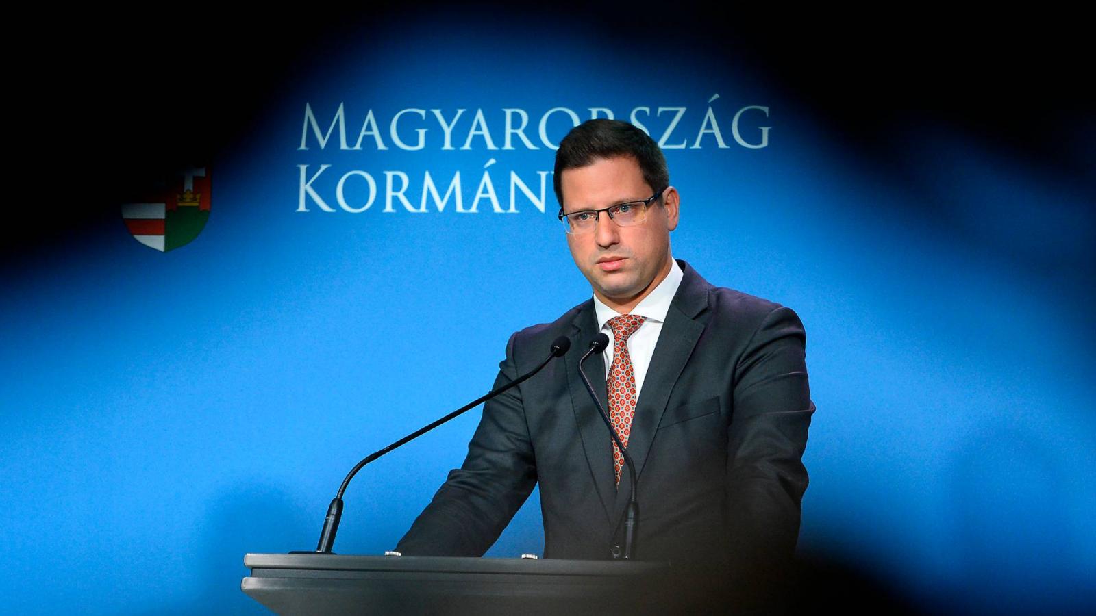 Gulyás Gergely 2019. szeptember 26-án, a 143. kormányinfón