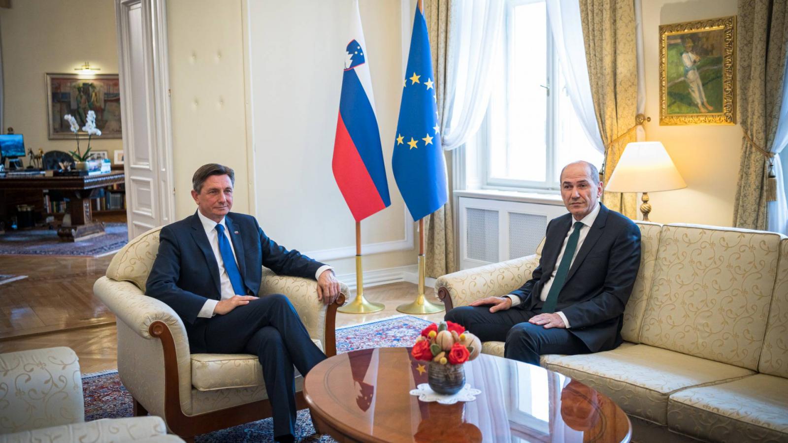 Borut Pahor elnök egyeztet Janez Jansával a kormányalakításról