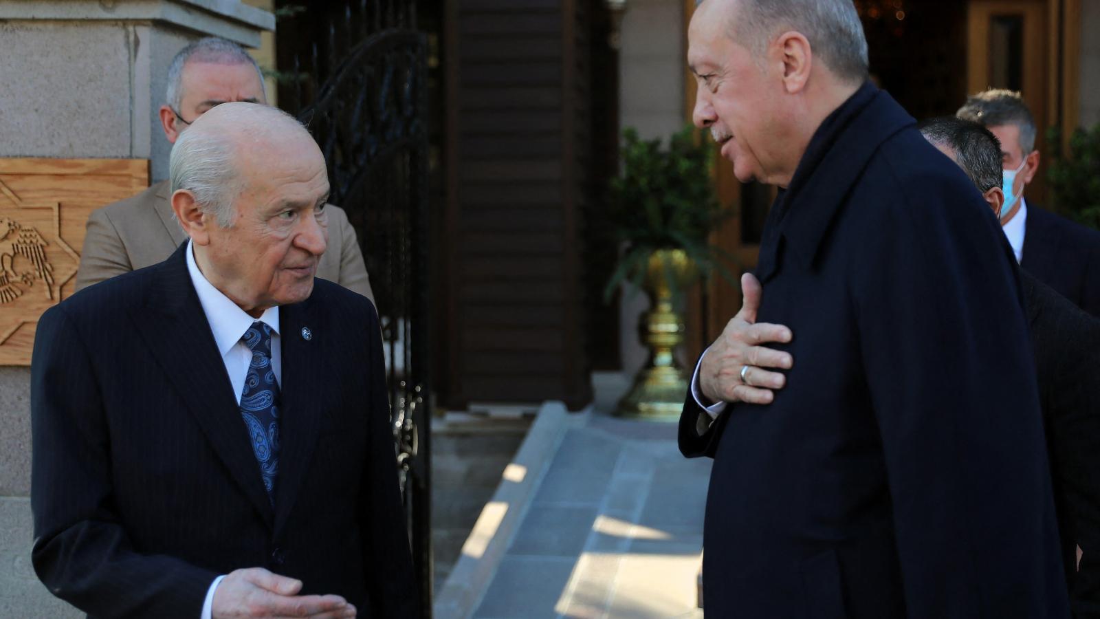 Devlet Bahceli és Recep Tayyip Erdogan