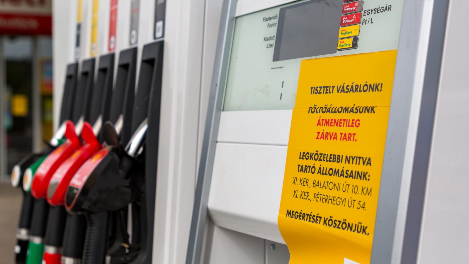 Shell benzinkút zárva 2022. augusztus 8-án