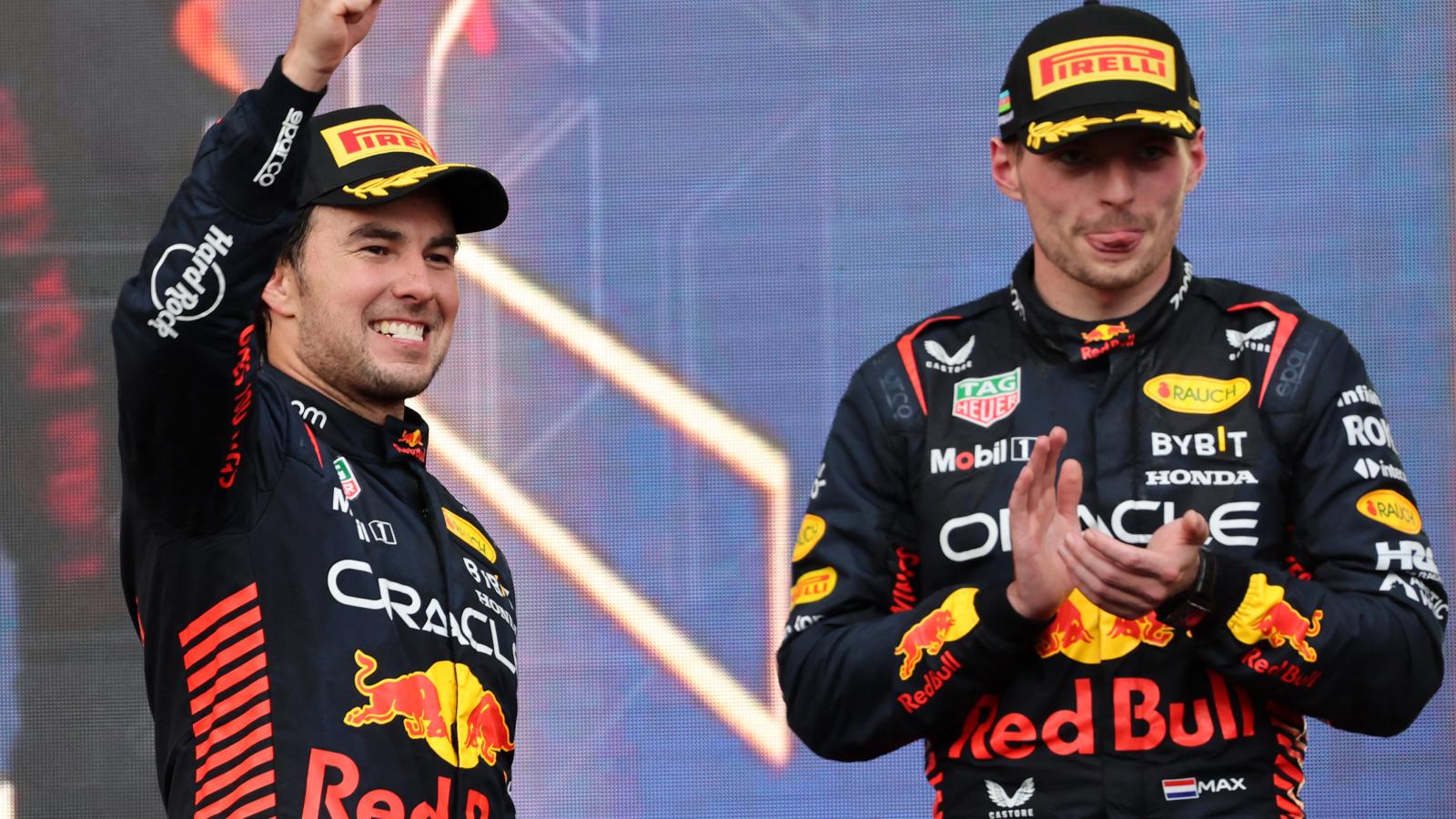 Pérez (balra) és Verstappen állítják, nincs probléma közöttük, ám ez könnyen változhat az idény során