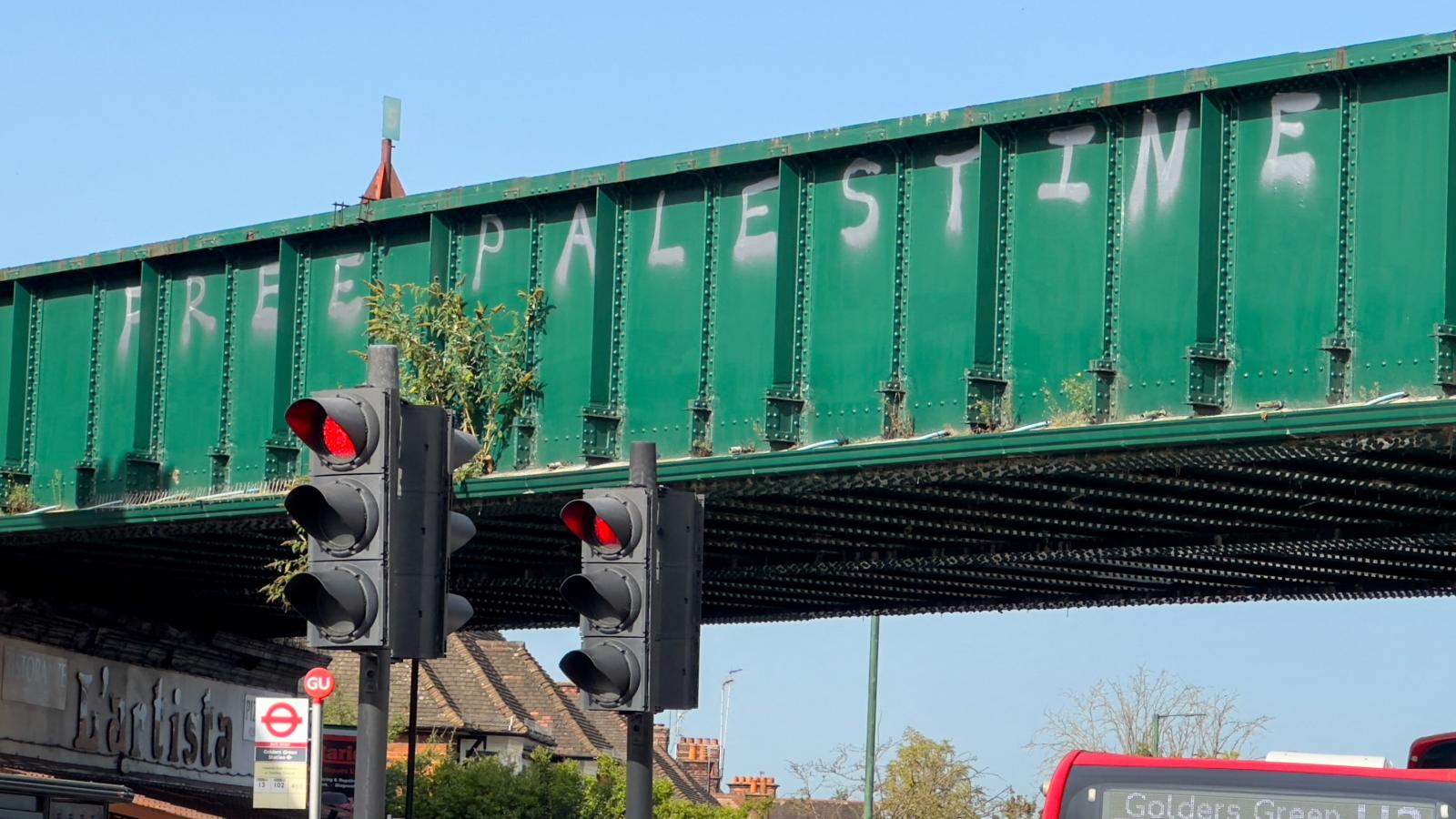 Palesztinbarát felirat Londonban. 