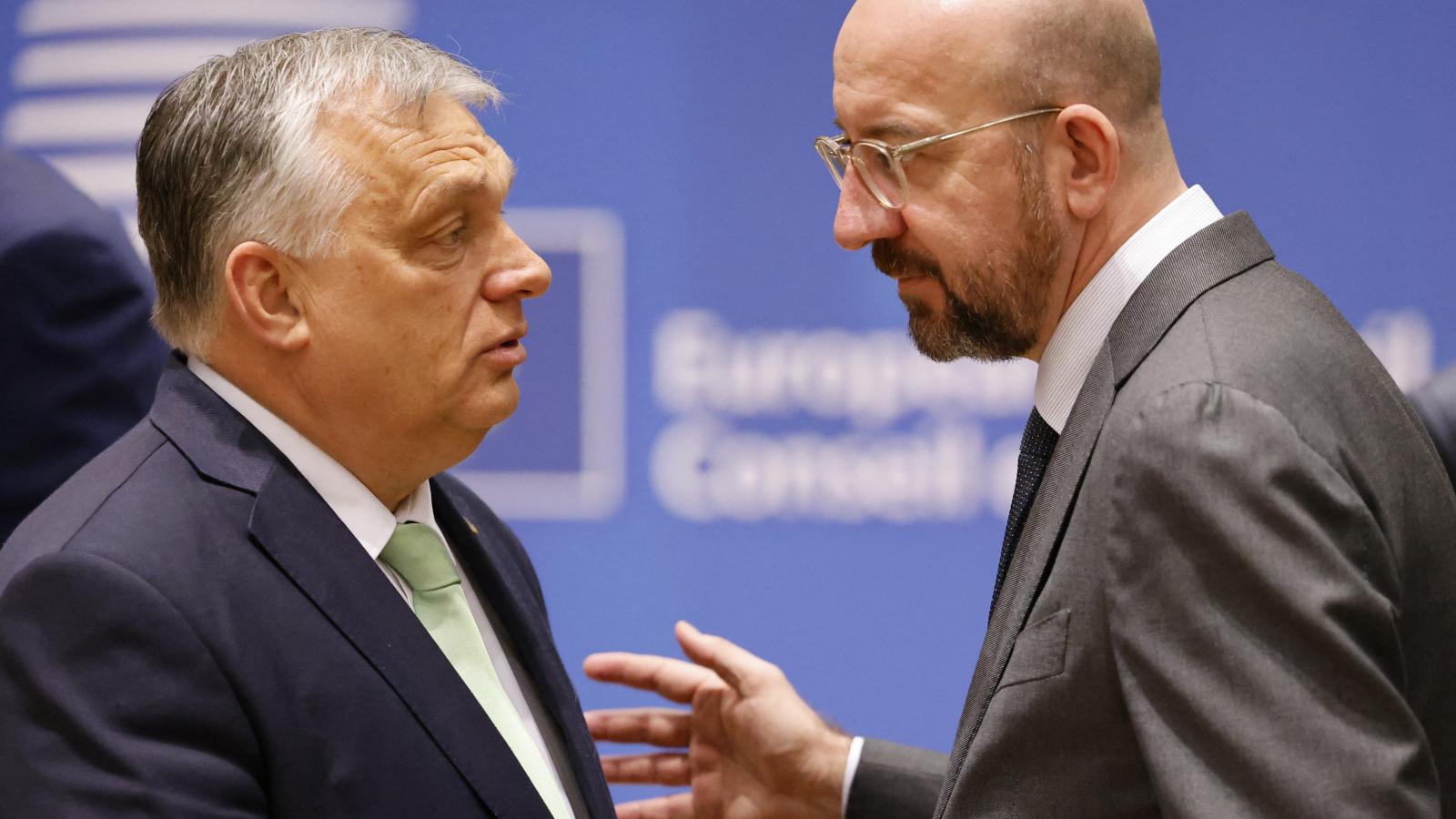 Orbán Viktor miniszterelnök és Charles Michel, az Európai Tanács elnöke