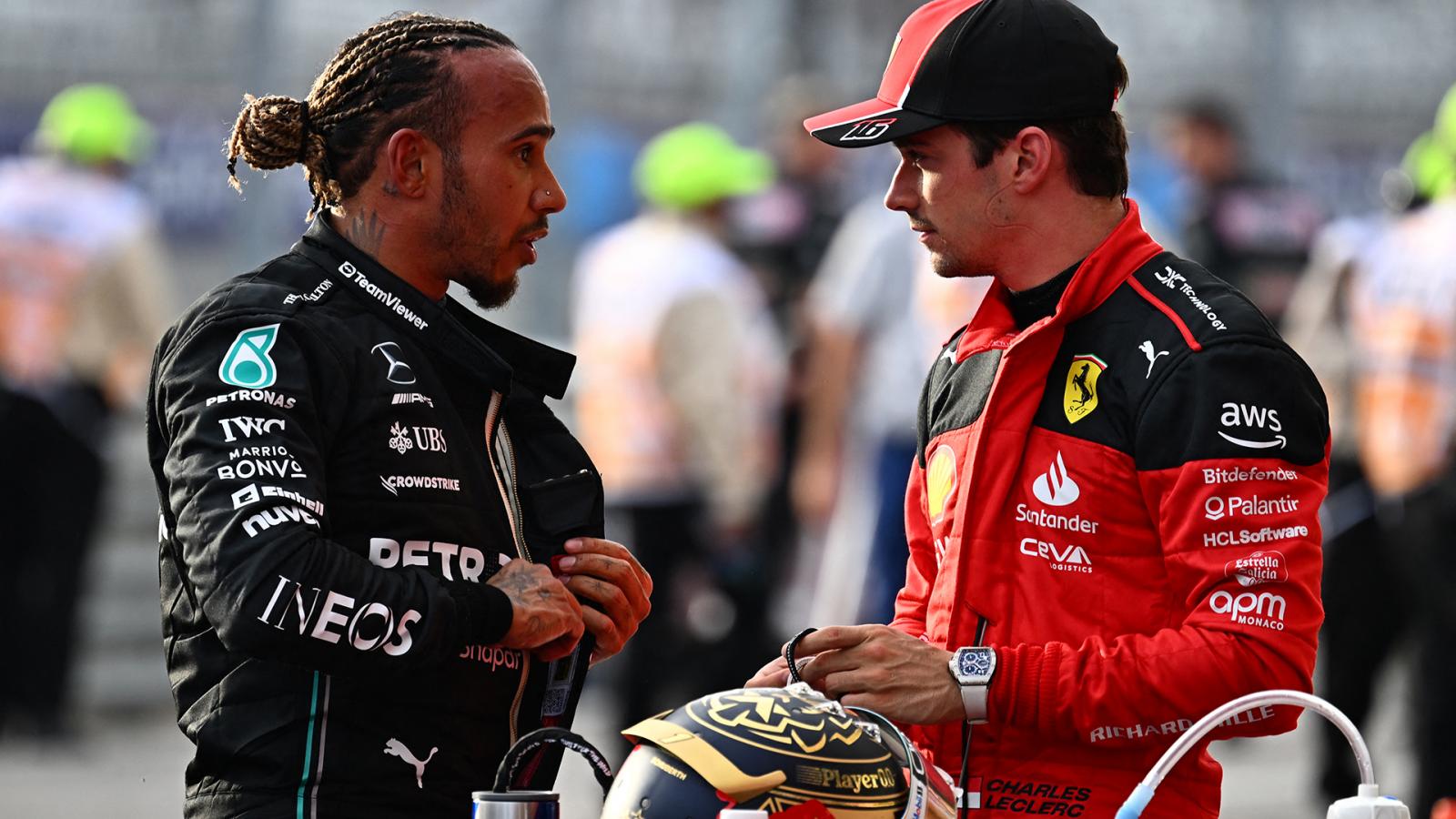  Lewis Hamilton és Charles Leclerc tavaly októberben, az Amerikai Nagydíjon