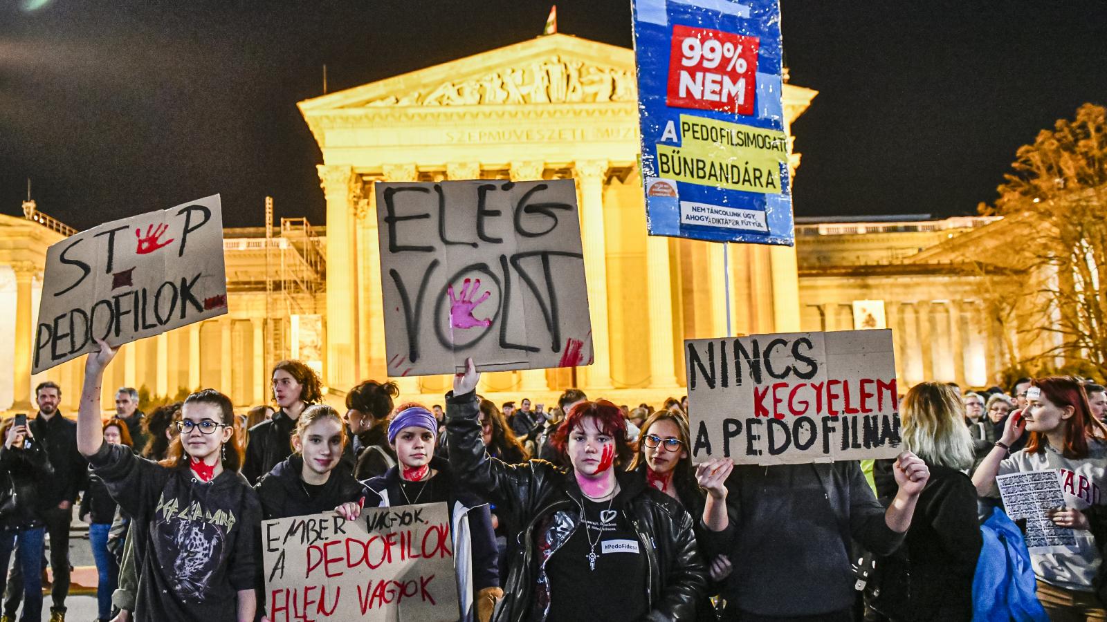 A több tízezres fővárosi tüntetés részvevői jobb gyermekvédelmet követeltek