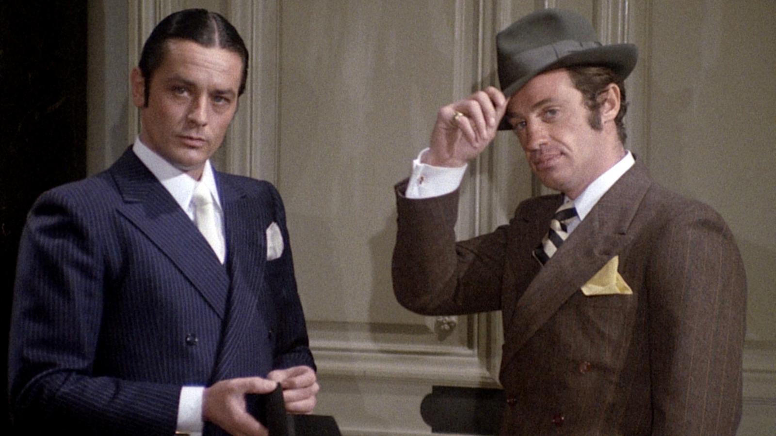 Alain Delon és Jean-Paul Belmondo a Borsalino című filmben, 1970-ben