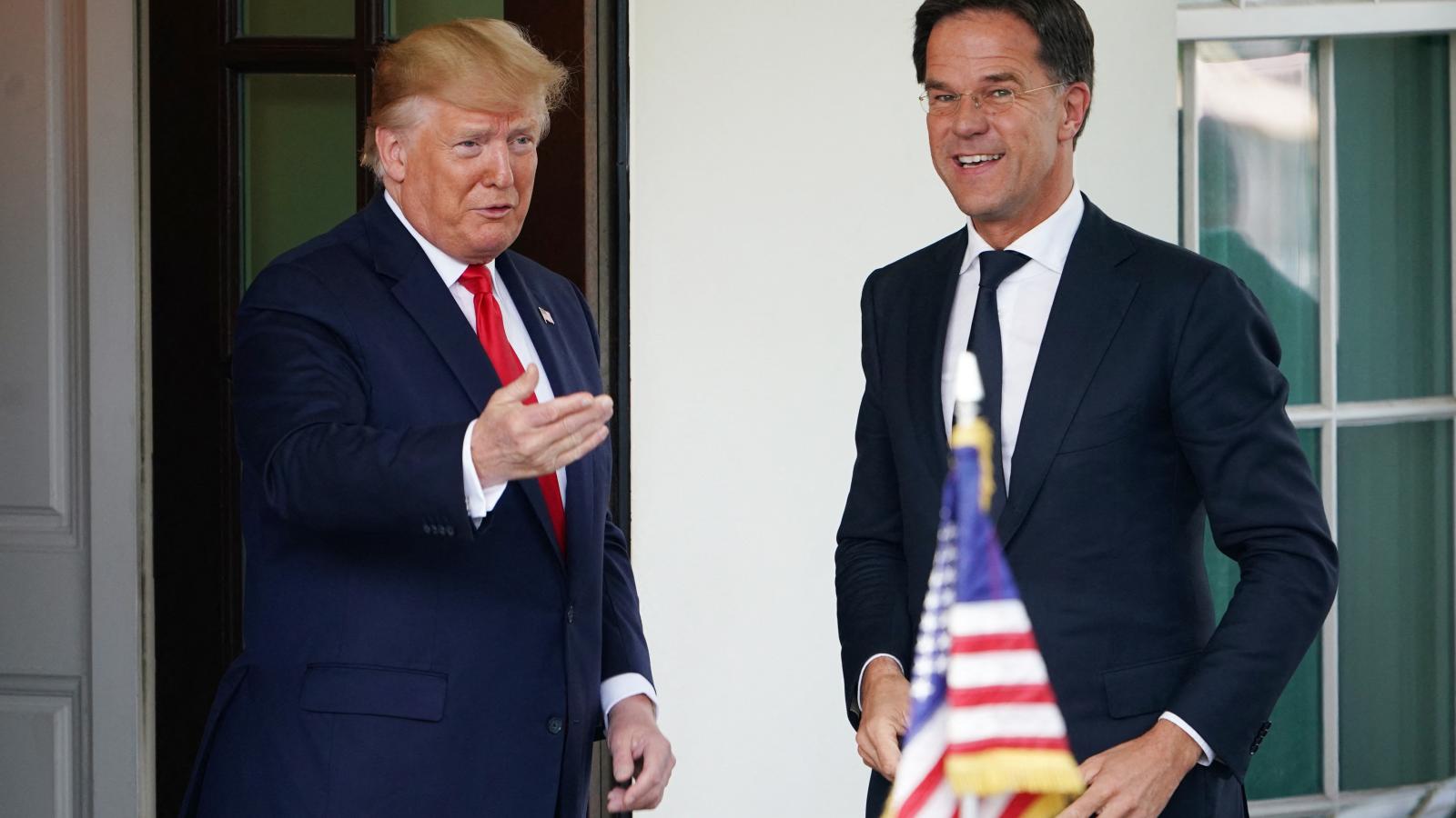 Donaéd Trump és az akkor még holland miniszterelnök Mark Rutte 2019. július 18-án a Fehér Házban