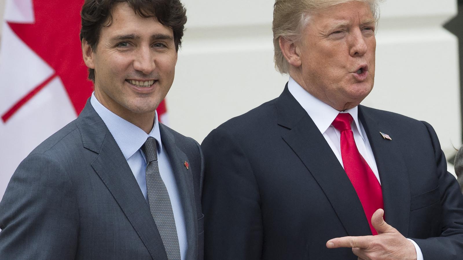 Donald Trump és Justin Trudeau egy 2017-es találkozón