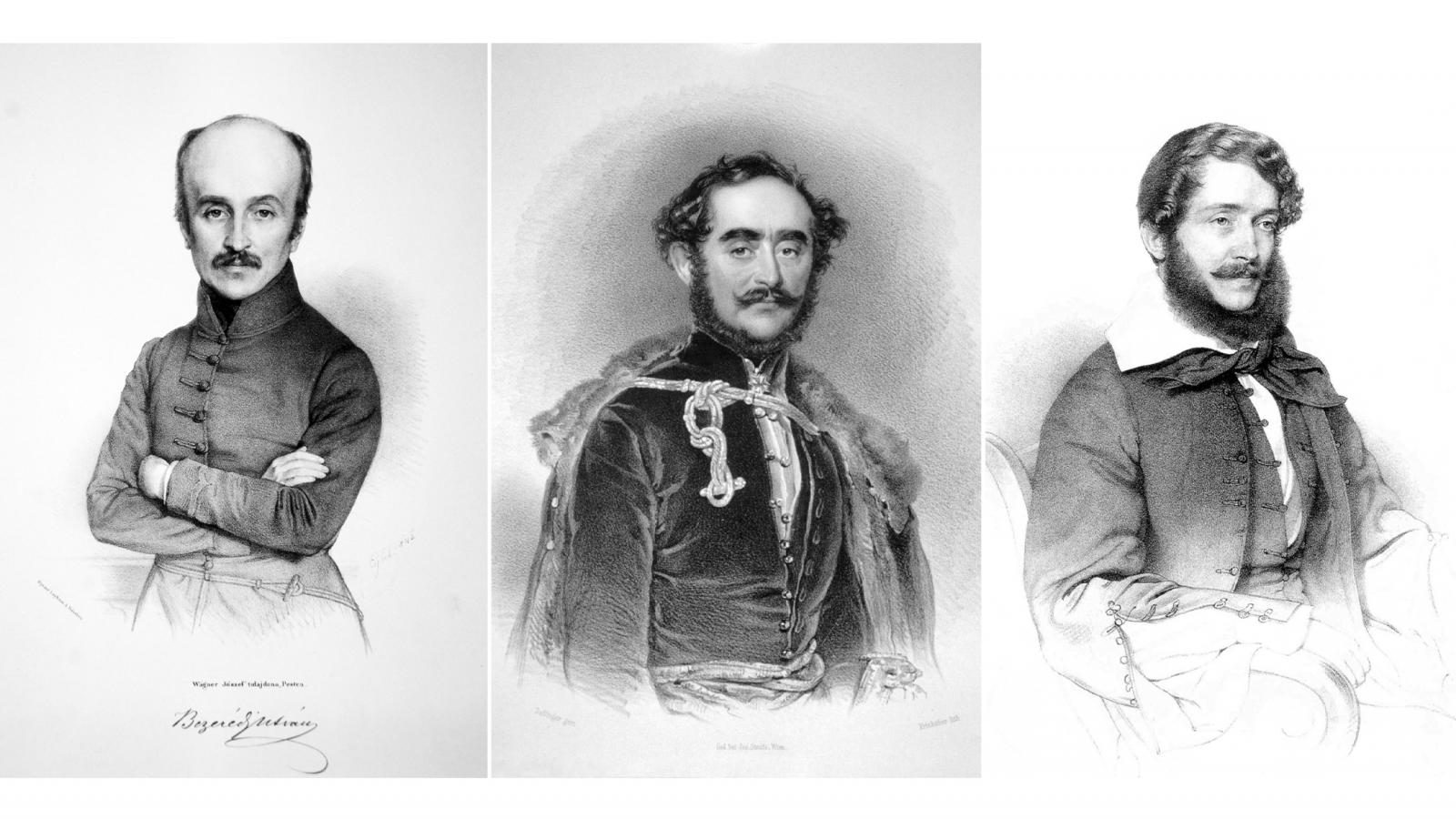 Bezerédj István,
Széchenyi István
és Kossuth
Lajos. A három
politikus eltérő
nézeteket vallott
az 1840-es években
a nemesség
adókötelezettségének
mikéntjéről