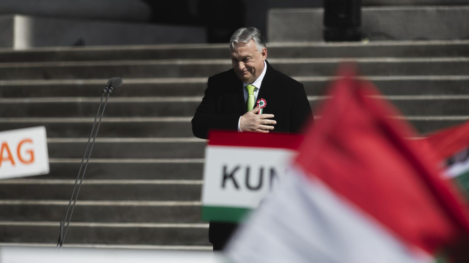 Orbán Viktor 2024 március 15-én a Múzeumkertben 