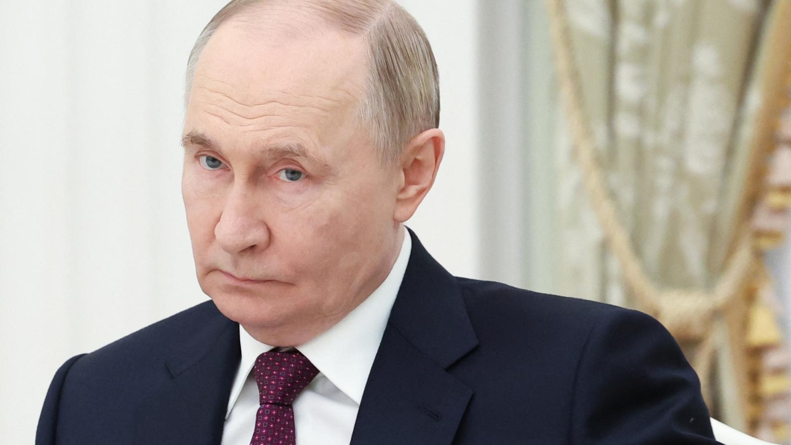 Vlagyimir Putyin orosz elnök a moszkvai Kremlben, 2025. június 23-án