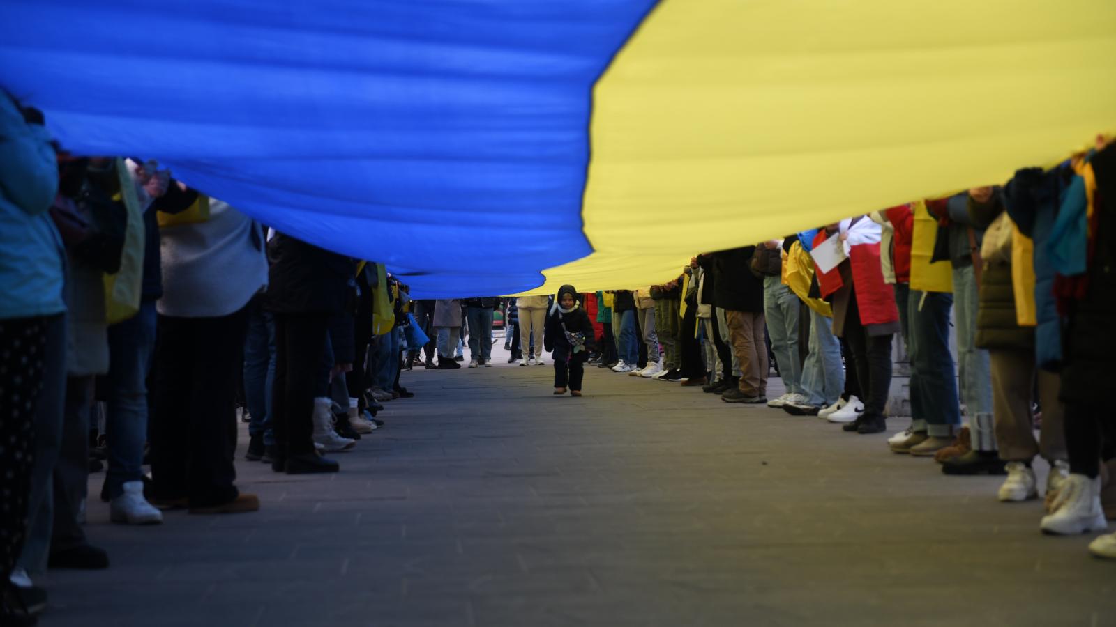 Megemlékezés az ukrajnai háború kitörésének harmadik évfordulójáról Budapesten február 23-án 
