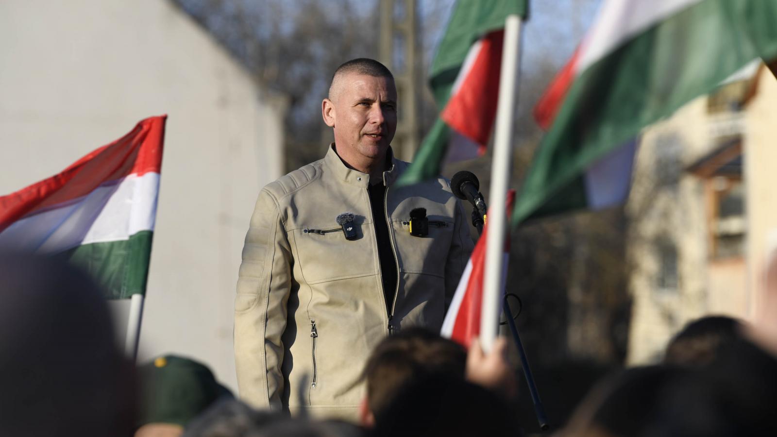 Ruszin-Szendi Romulusz a Tisza Párt rendezvényén Hódmezővásárhelyen március 4-én