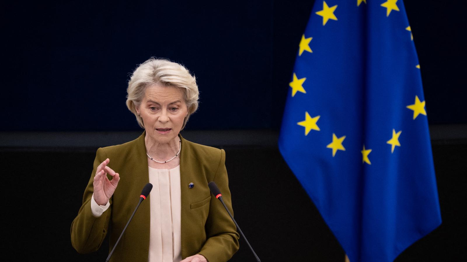 Ursula von der Leyen az Európai Parlament plenáris ülésén szeptember 10-én 