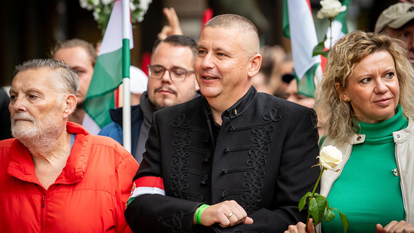 Ruszin-Szendi Romulusz a Nemzeti Meneten október 23-án