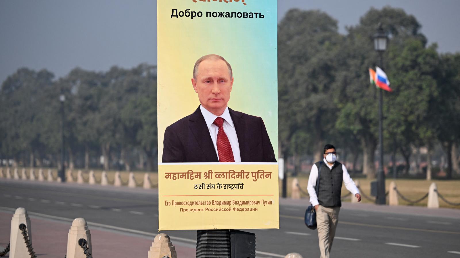 Putyin-plakát Újdelhiben