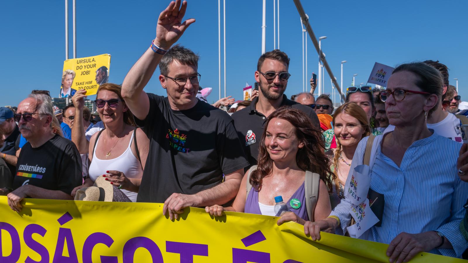 Karácsony Gergely a Budapest Büszkeség Meneten június 28-án.