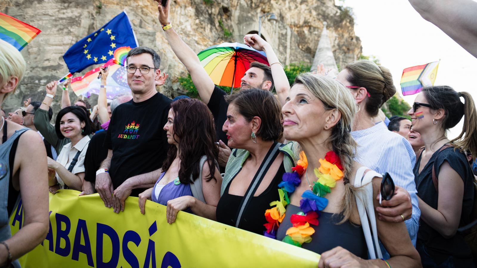 Karácsony Gergely 2025-ben a Budapest Prideon.