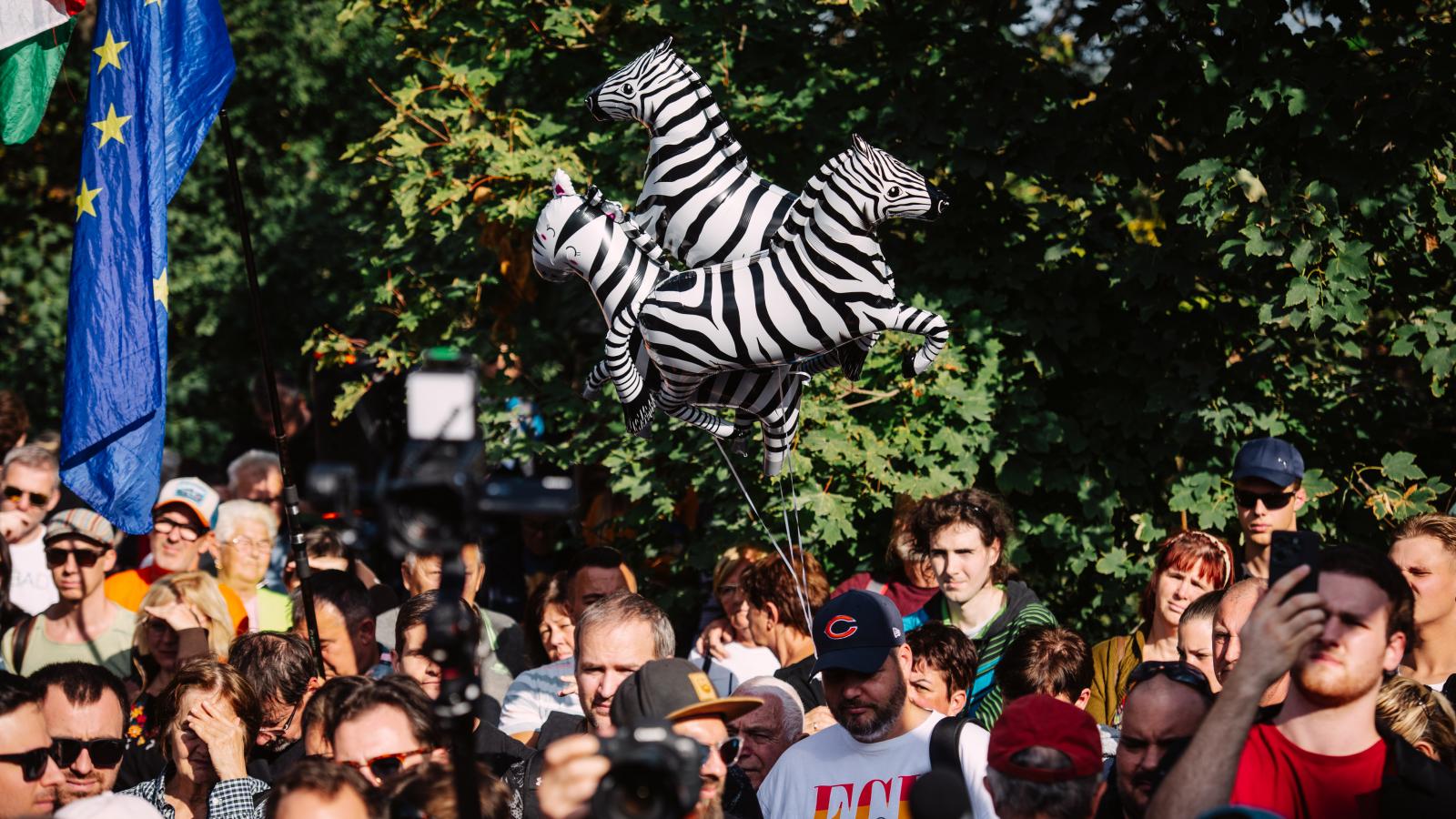 Demonstráció a hatvanpusztai majorság előtt szeptember 27-én 