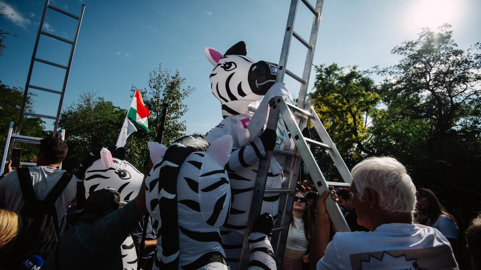 Hadházy Ákos tüntetése Hatvanpusztán, 2025. szeptember 27-én.