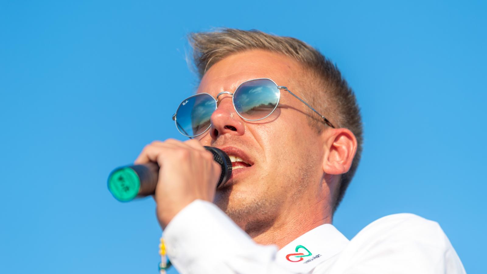 Magyar Péter Gödön, 2024. május 18-án.