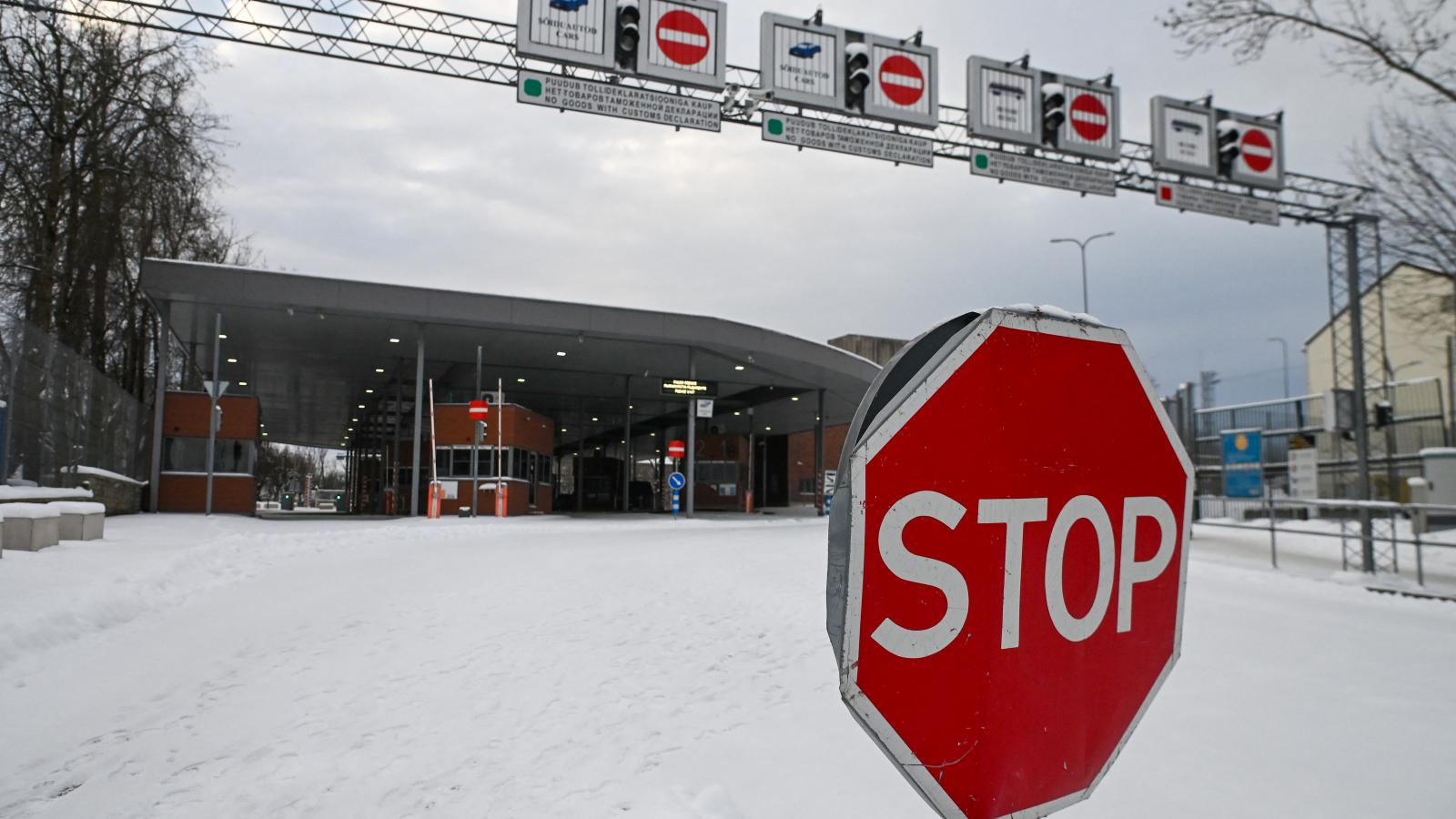 Illusztráció Lezárt észt-orosz határállomás 