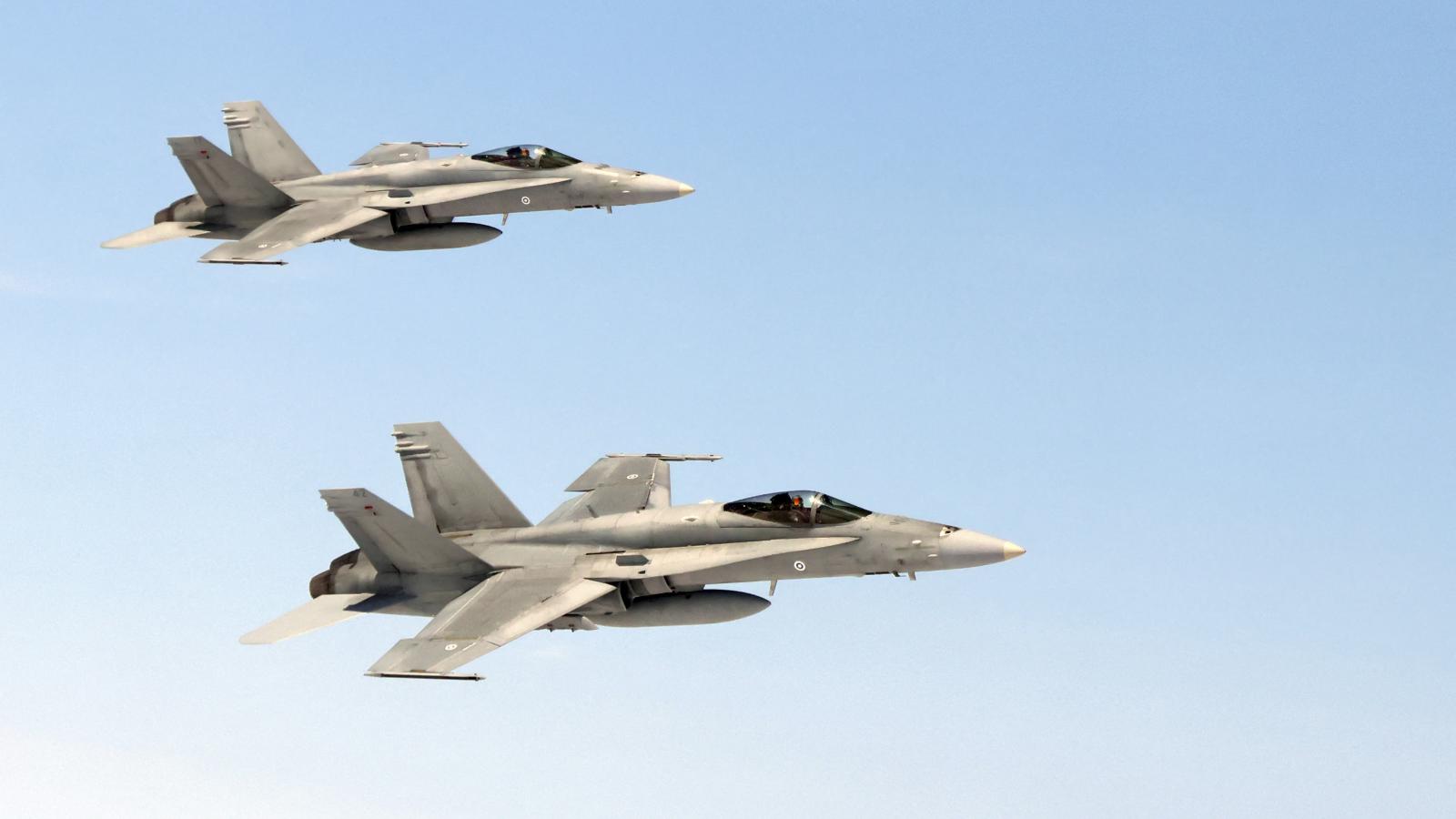 A finn légierő F18-as vadászgépei (illusztráció).