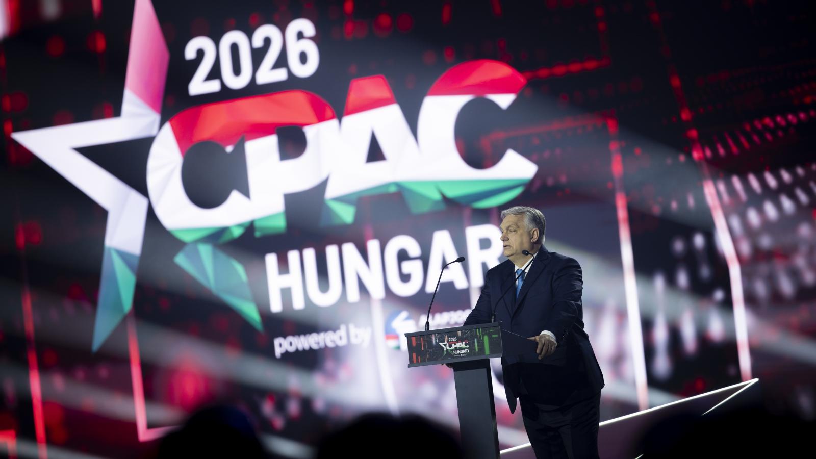  Orbán Viktor beszédet mond a CPAC Hungary 2026 rendezvényen a MTK Sportparkban 2026. március 21-én.