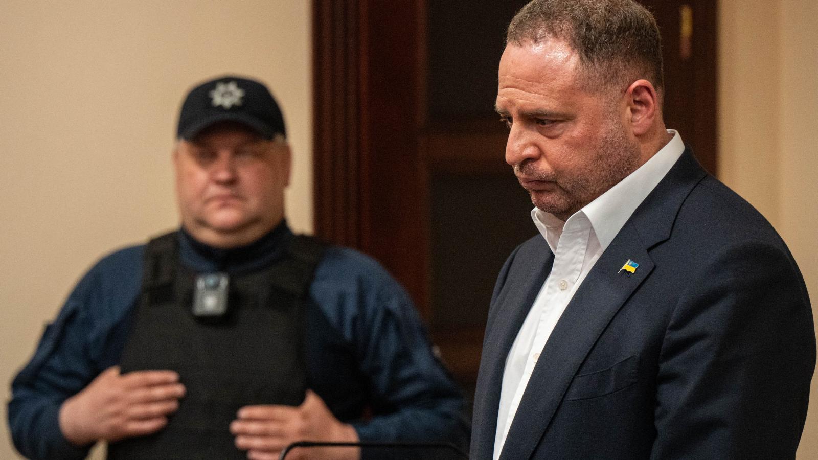Andrij Jermak bírósági meghallgatása Kijevben május 12-én