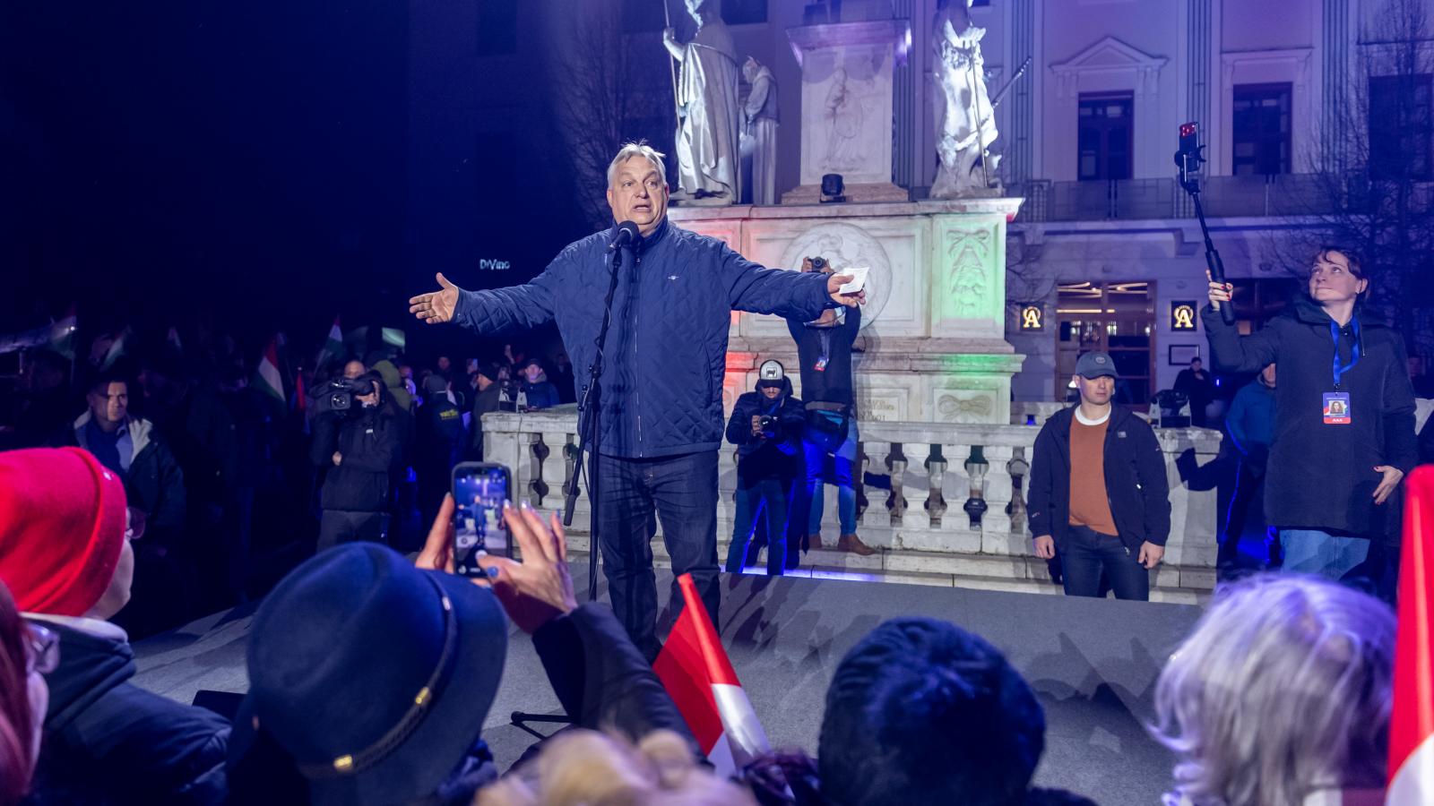Orbán Viktor országjárásának győri állomásán, 2026. március 27