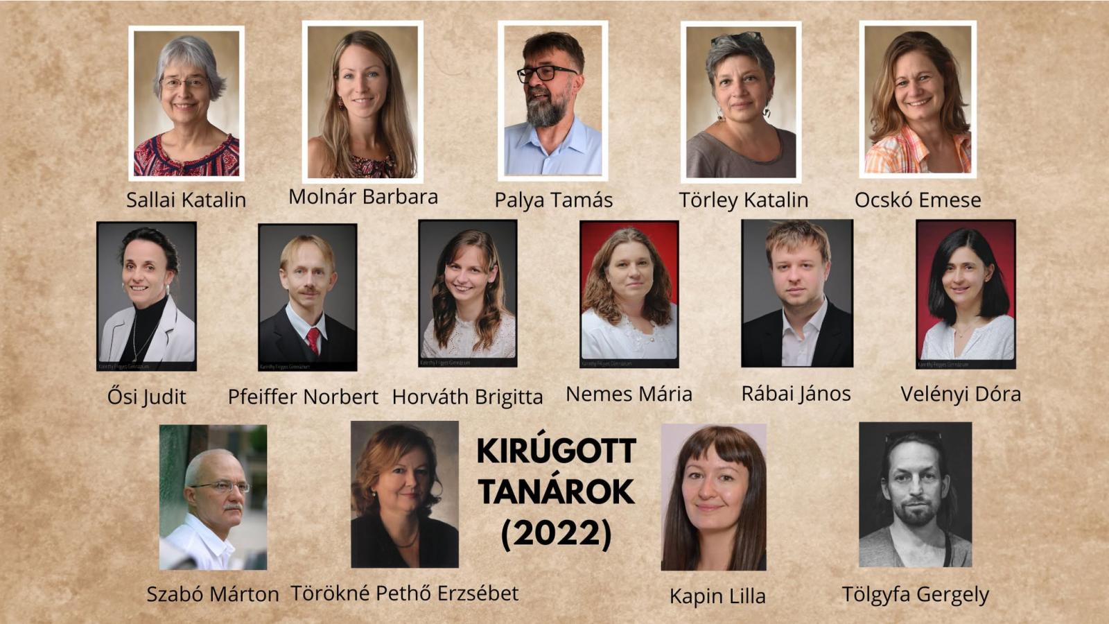 A 15 elbocsátott (vagy távozott) tanár
„ünnepi” tablóképe – ők a legújabb
hétköznapi hőseink, bátorságukat csak
csodálhatjuk