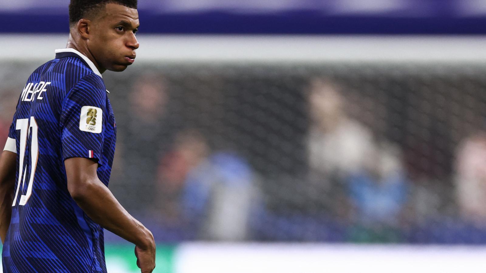 Kylian Mbappé a Franciaország-Spanyolország világbajnoki elődöntőn Dallasban július 14-én 